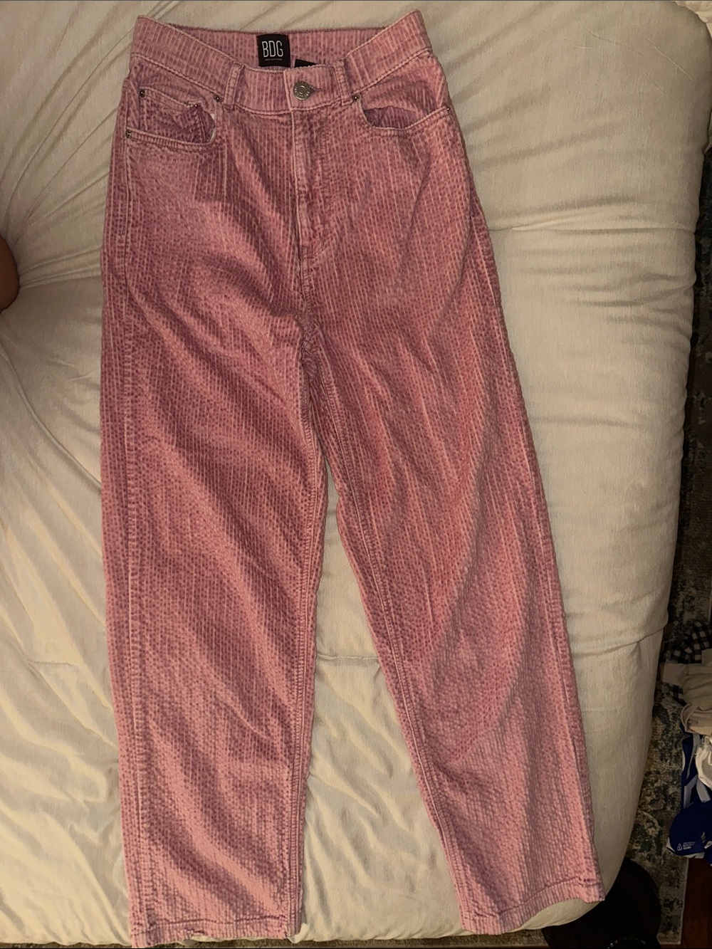 BDG Pink Corduroy High Rise Baggy Pants